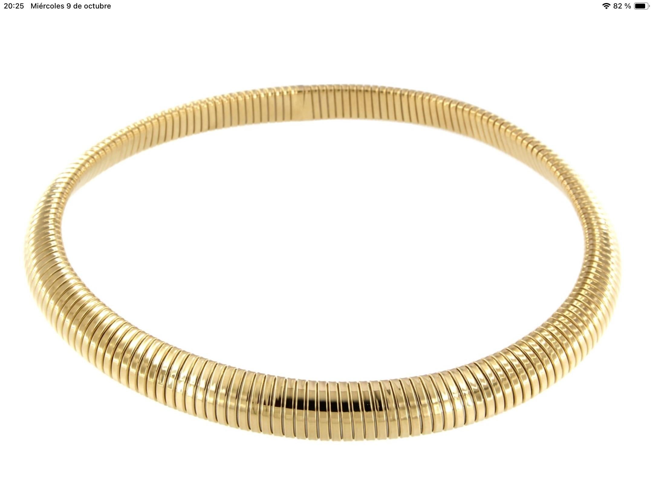 Contemporary Antora Tubogas 18k Yellow, Rose and White Gold Necklace For Sale