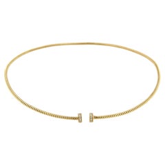 Antora Tubogas Juste un Clou 18k yellow Gold and Diamonds chocker Necklace