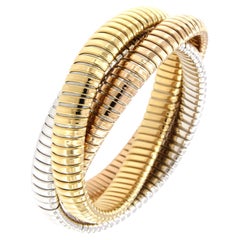 Antora Tubogas Sepenti  18k Gold Tubogas and Diamond Cuff  Bracelet