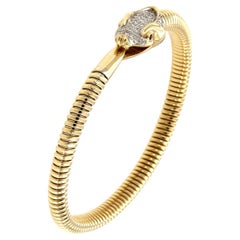 Antora Tubogas Sepenti  18k Gold Tubogas and Diamond Cuff  Bracelet