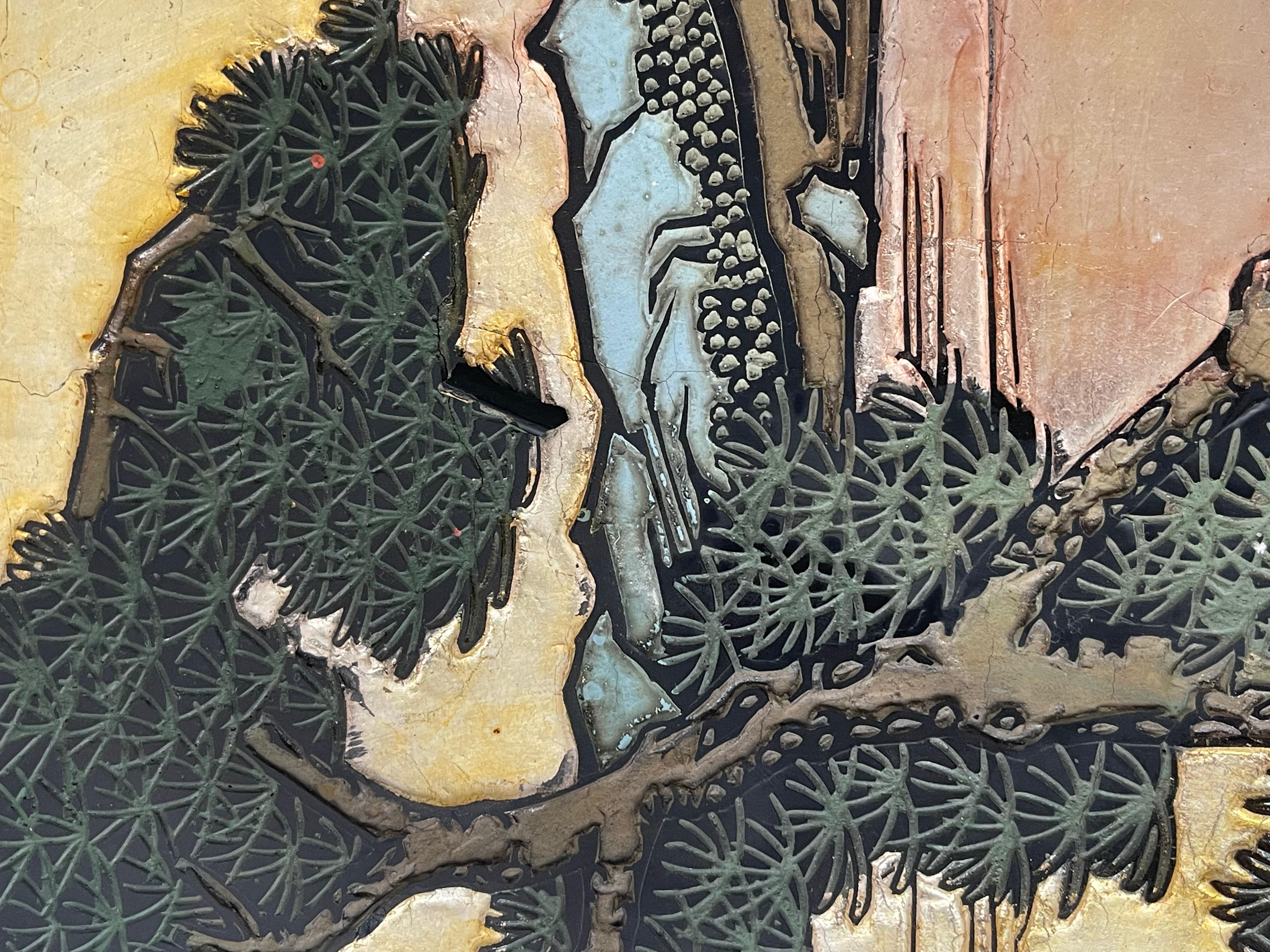 Schermo cinese da parete in oro Antque a doppia faccia in vendita 1