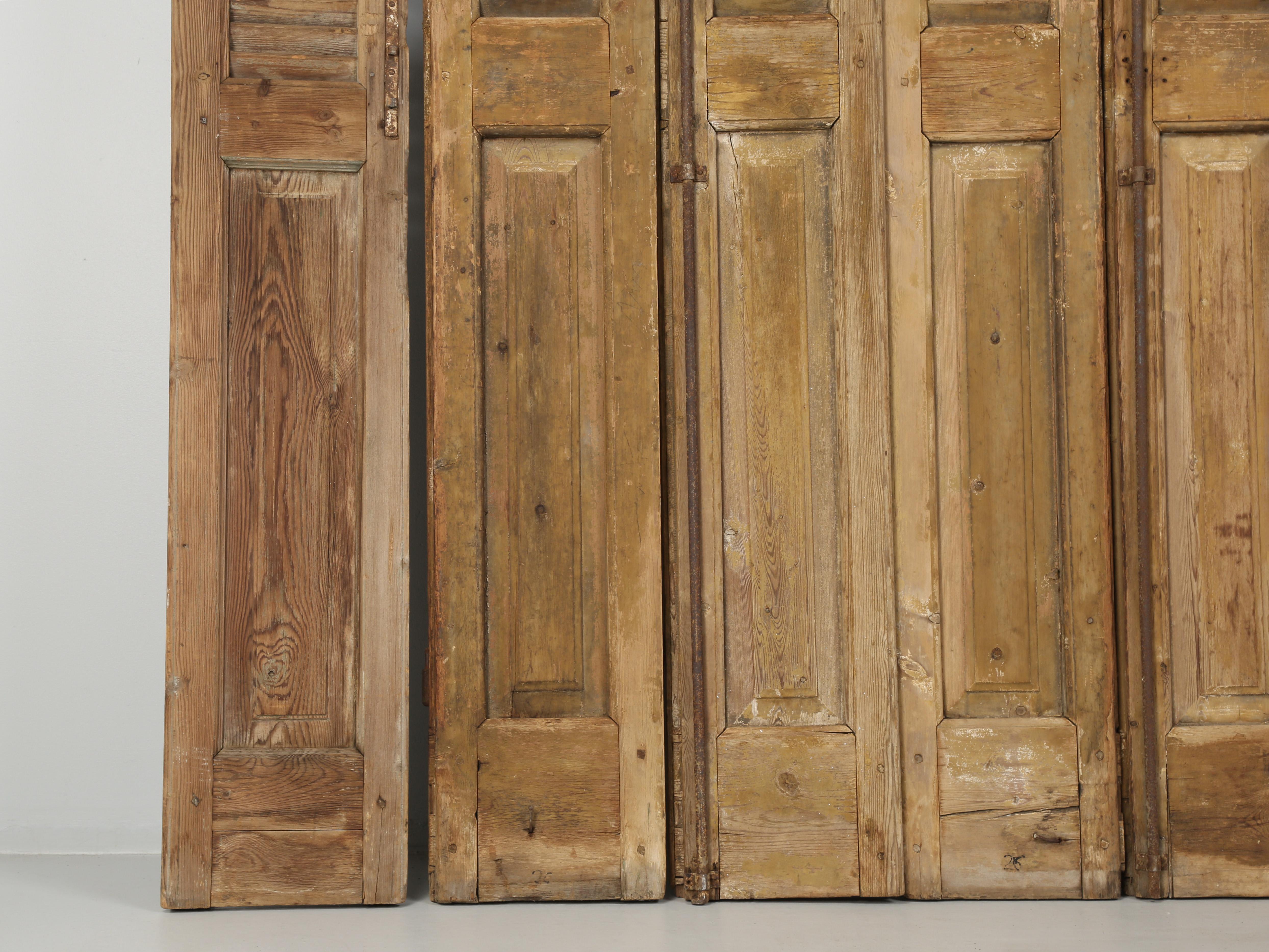 Antque Country French Set of (8) Original Shutters from a Chateau in Brittany For Sale 8