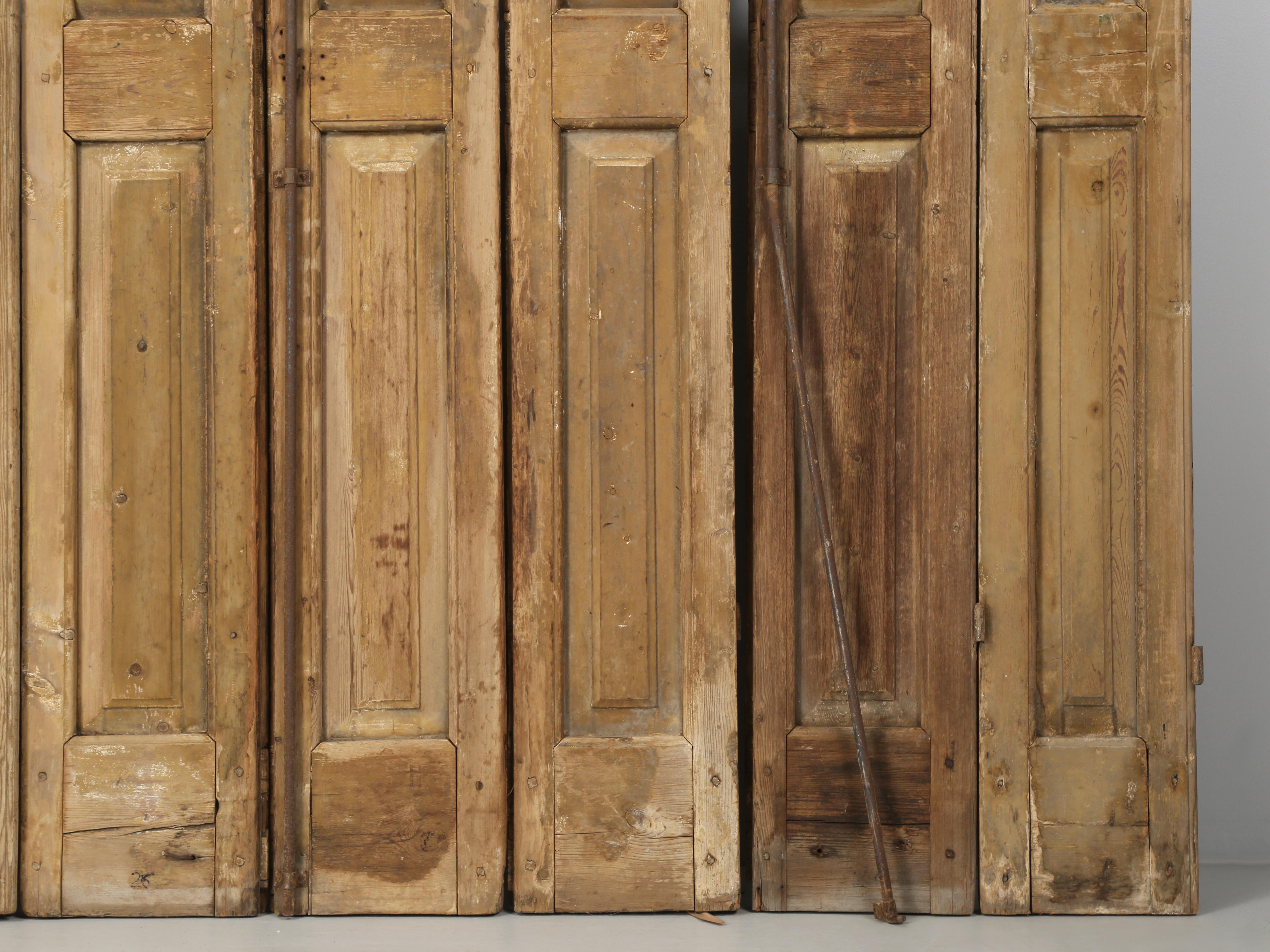 Antque Country French Set of (8) Original Shutters from a Chateau in Brittany For Sale 9