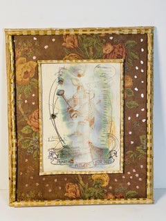 Antque Poster Plant Flowers for Bees in a Rustic Frame