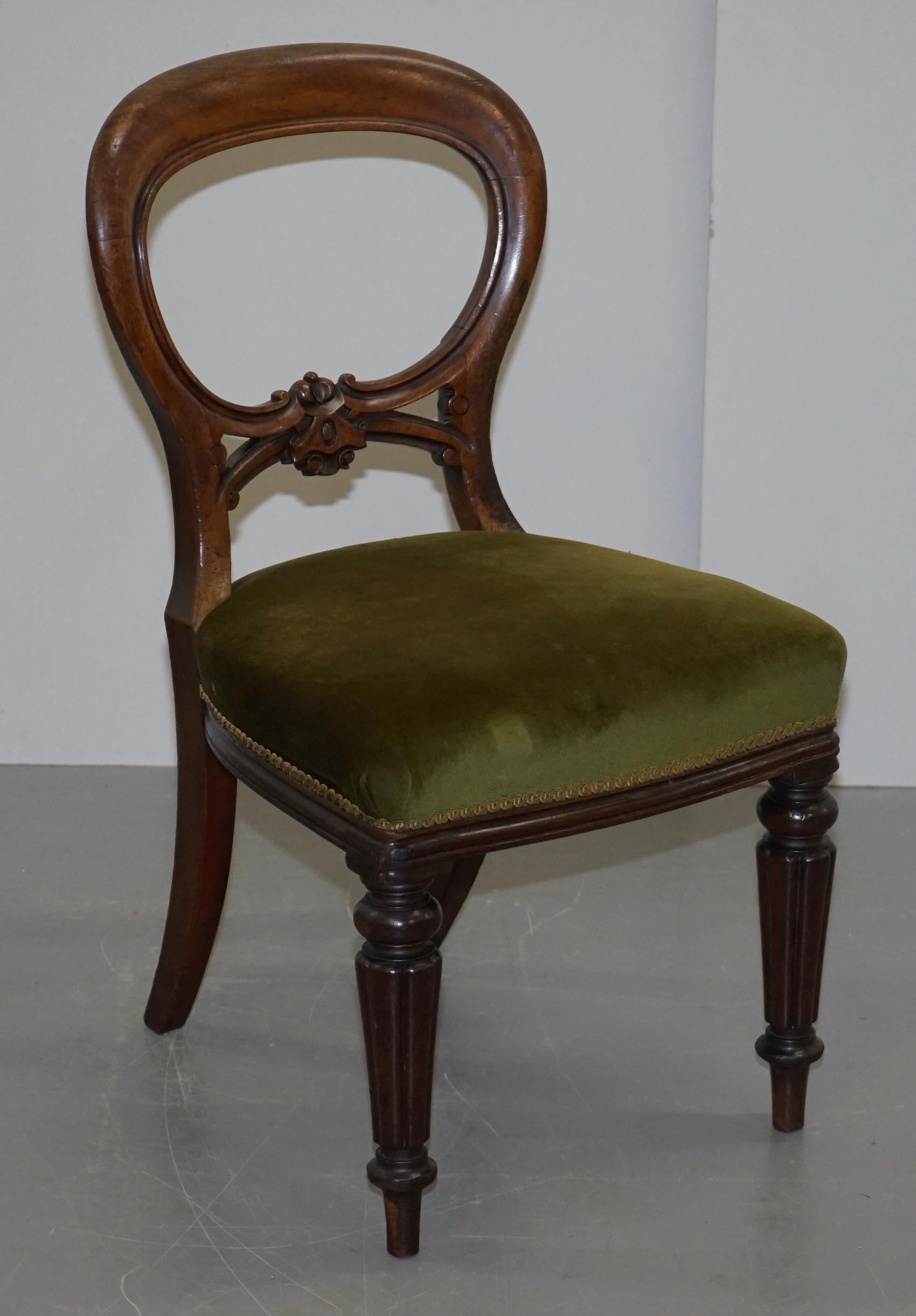 Antque Suite of circa 1860 Victorian Balloon Medallion Back Dining Chairs 6