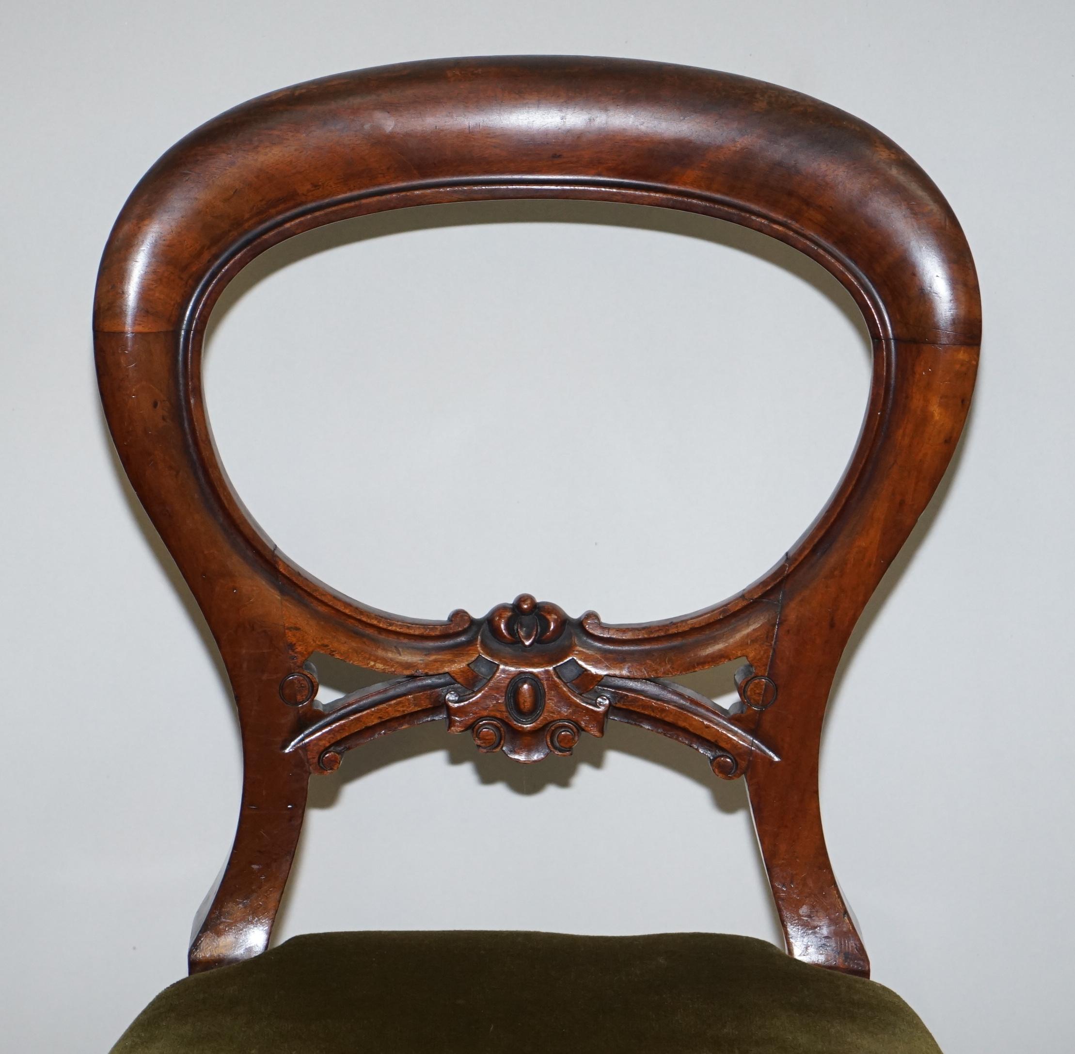 High Victorian Antque Suite of circa 1860 Victorian Balloon Medallion Back Dining Chairs