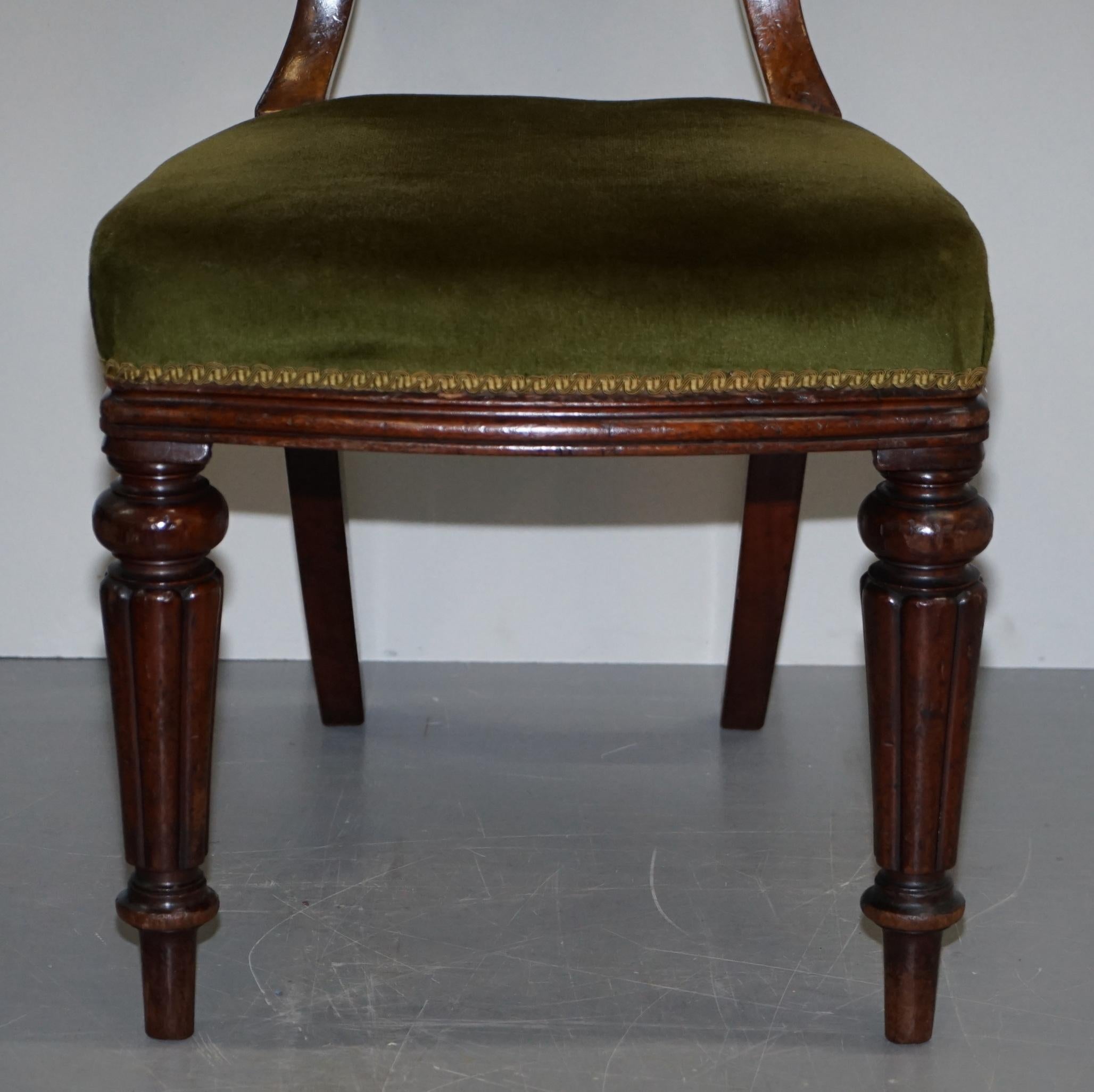 Upholstery Antque Suite of circa 1860 Victorian Balloon Medallion Back Dining Chairs