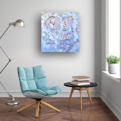 The Essence of Harmony, Original Floral Oil Painting, Pastel Tones, 100cm