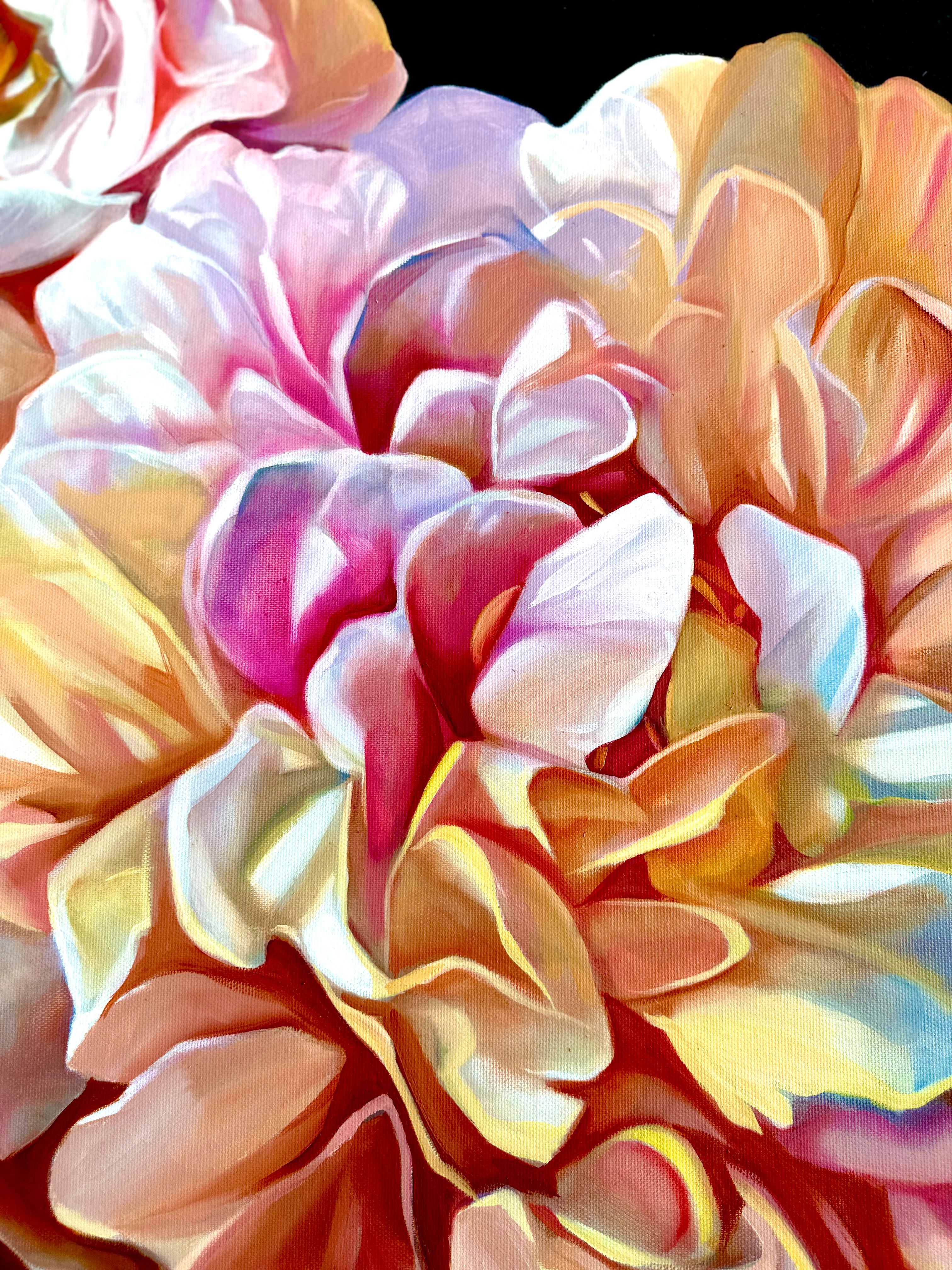 The Heat of Sunset - peinture à l'huile florale originale et réaliste - art contemporain 3