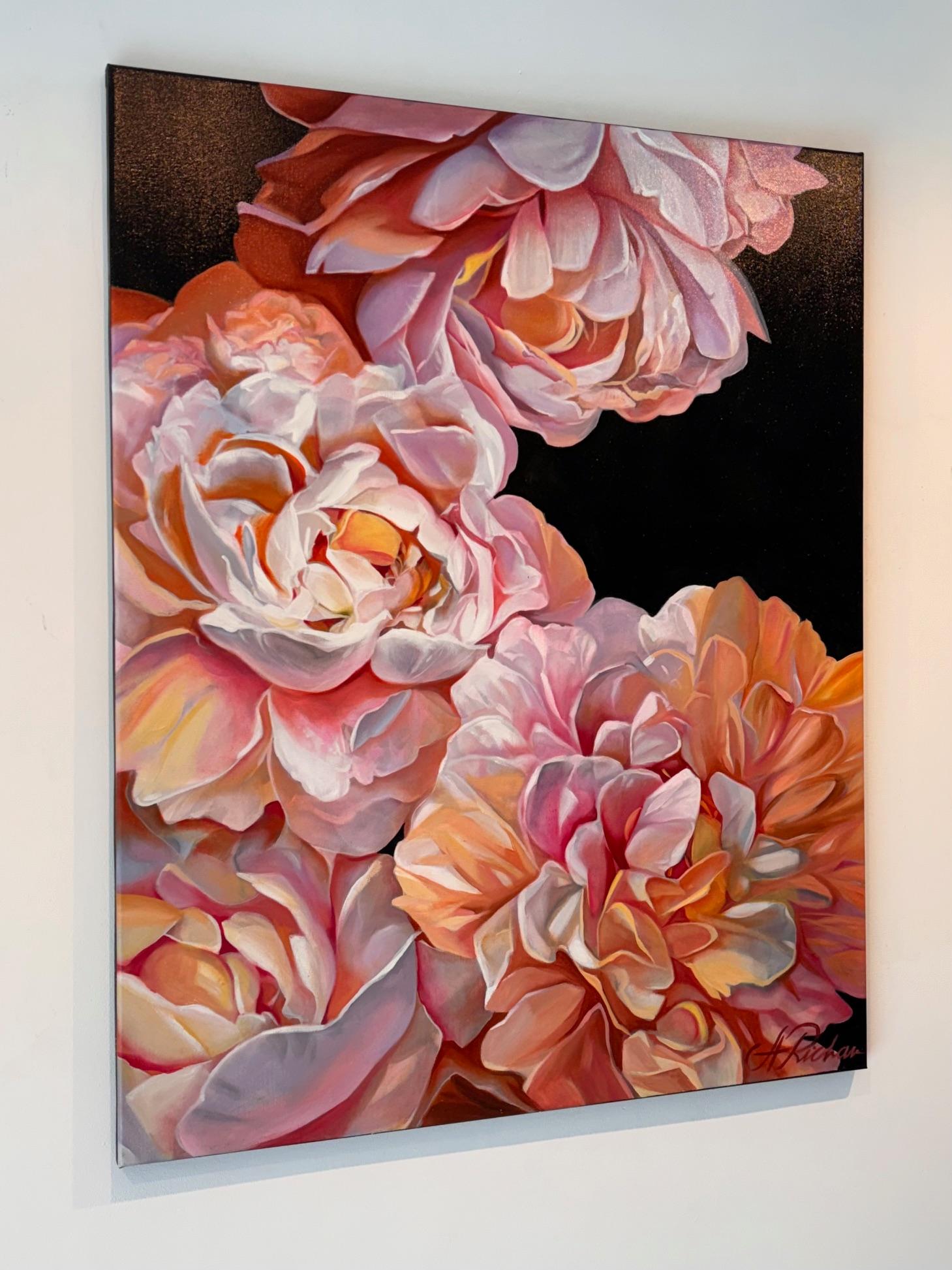 The Heat of Sunset - peinture à l'huile florale originale et réaliste - art contemporain 5