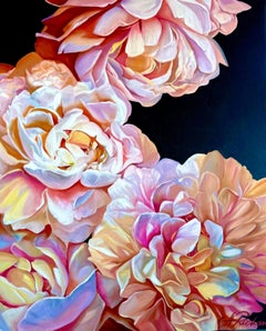 The Heat of Sunset - original realism floral oil painting - contemporary art