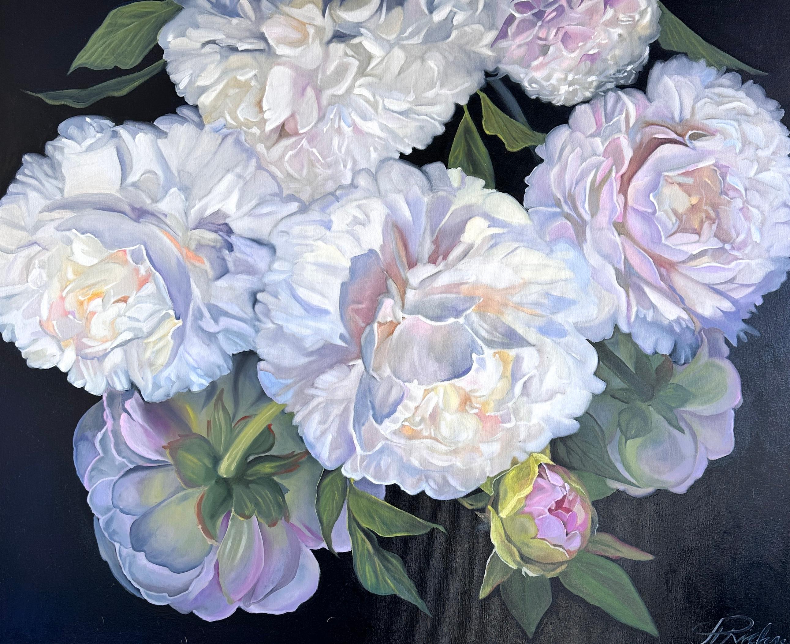 La luce dell'amore - pittura ad olio floreale realistica originale - arte contemporanea in vendita 1
