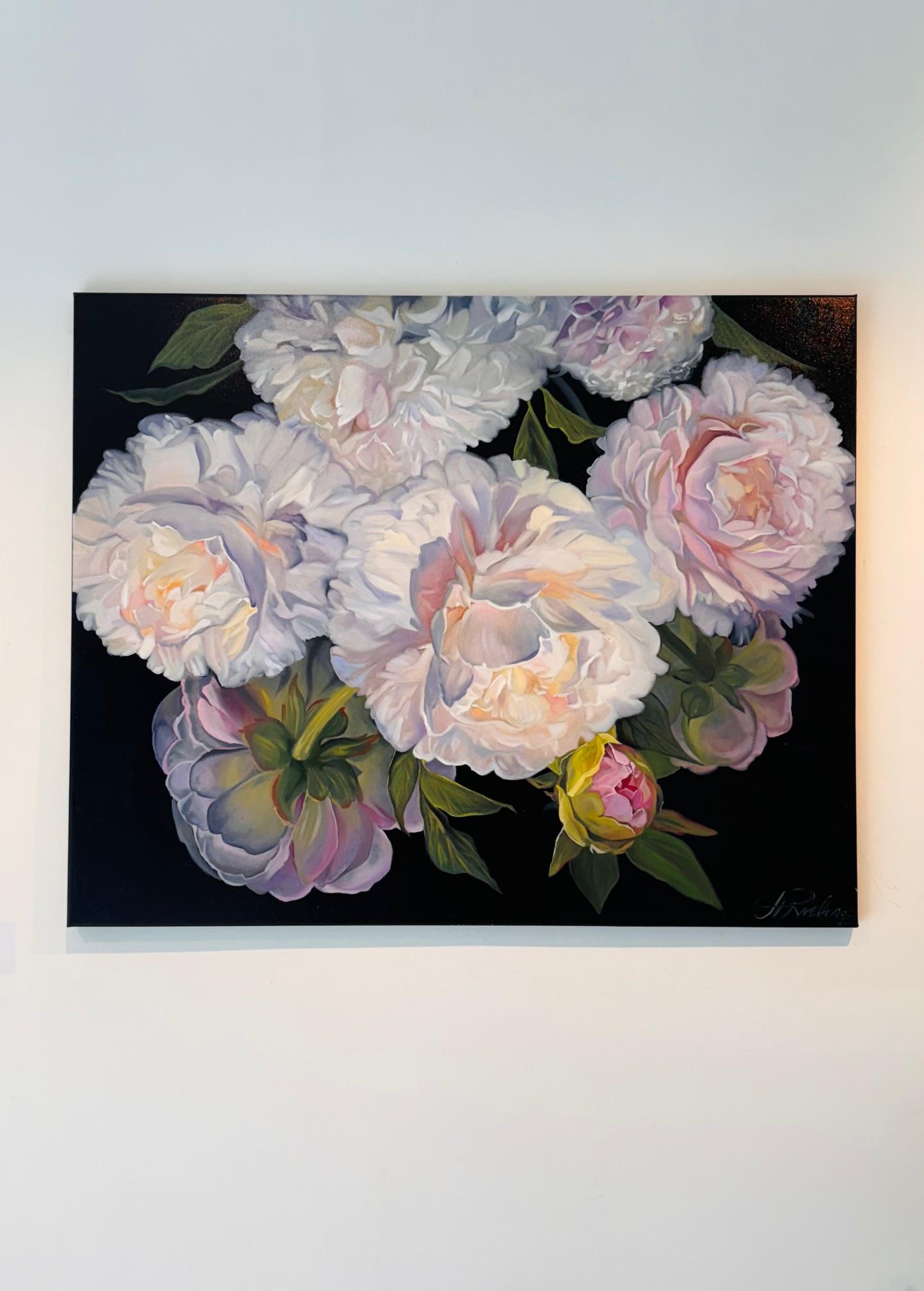 La luce dell'amore - pittura ad olio floreale realistica originale - arte contemporanea in vendita 2
