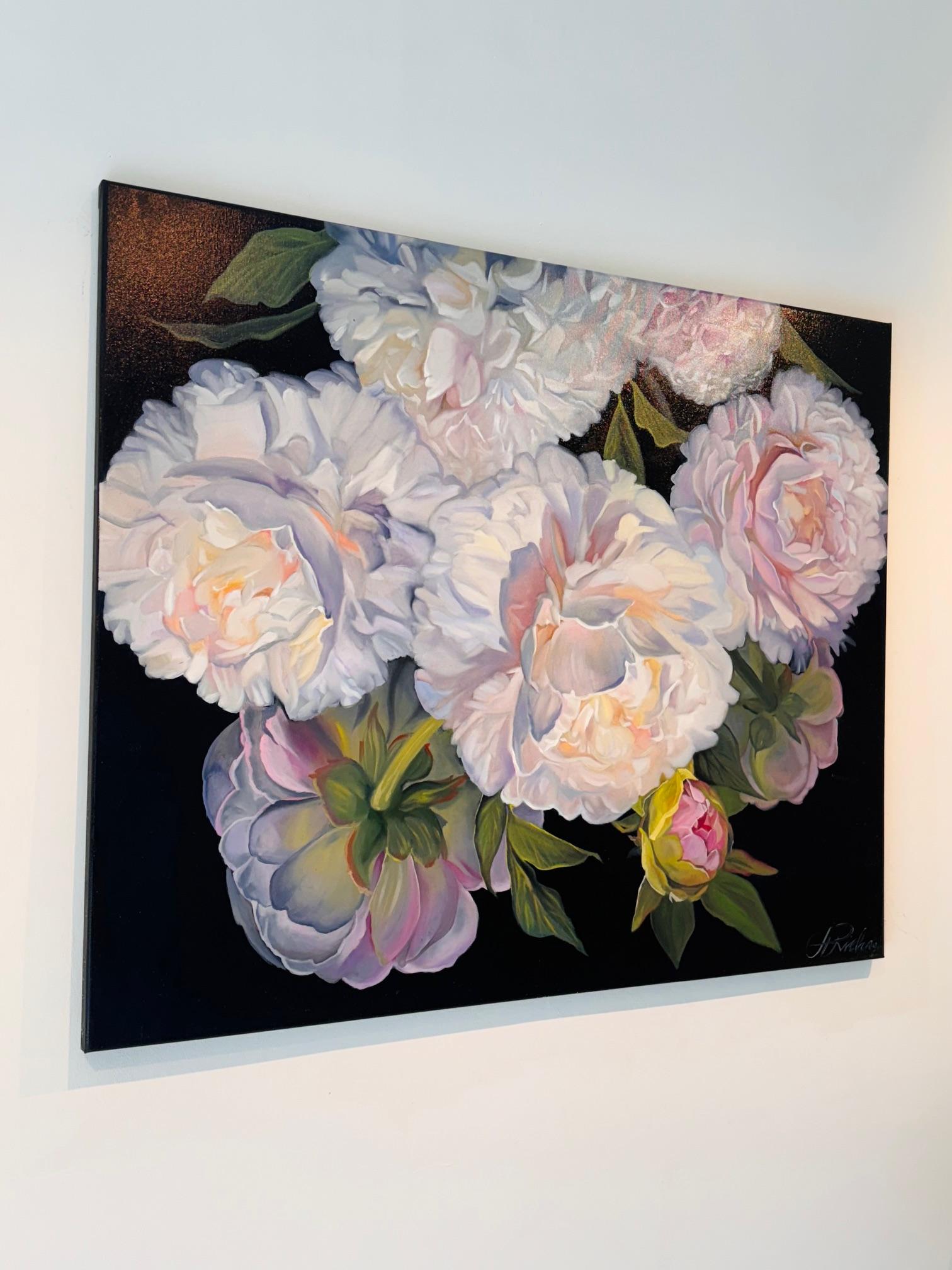 La luce dell'amore - pittura ad olio floreale realistica originale - arte contemporanea in vendita 3