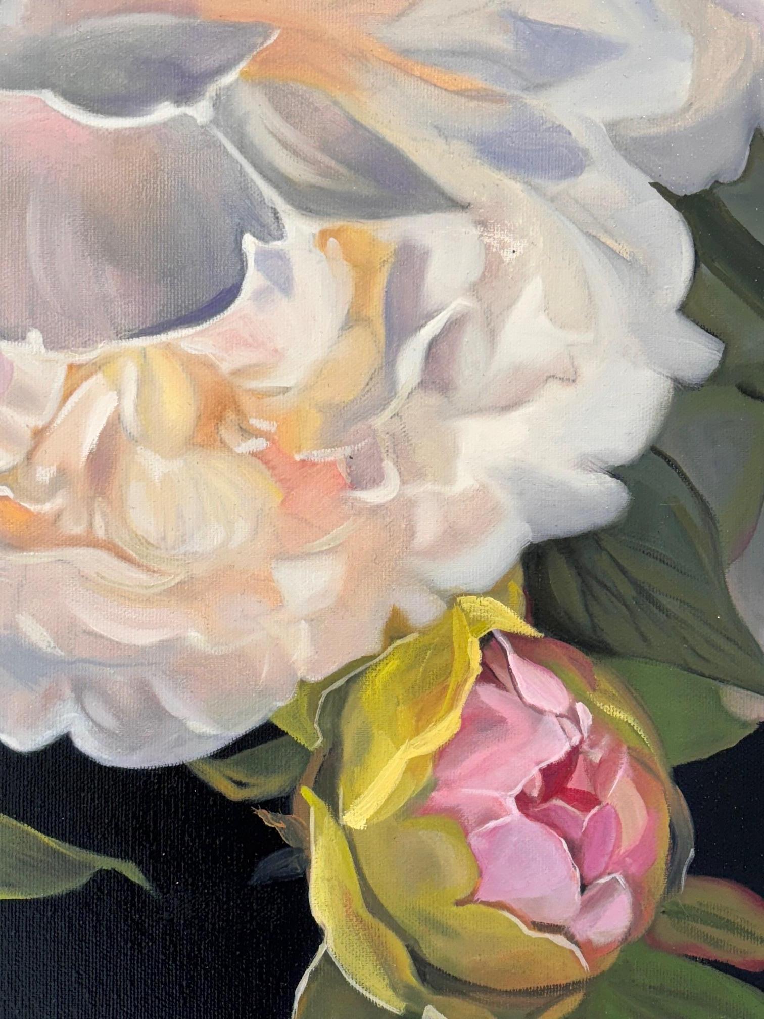 La luce dell'amore - pittura ad olio floreale realistica originale - arte contemporanea in vendita 4