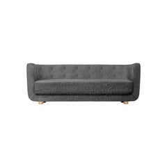 Antrachite Sheepskin and Natural Oak Vilhelm Sofa by Lassen
