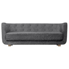 Antrachite Sheepskin and Smoked Oak Vilhelm Sofa by Lassen