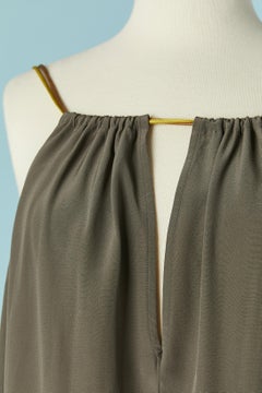 Antracite grey silk beachwear dress with drawstring shoulder strap ERES