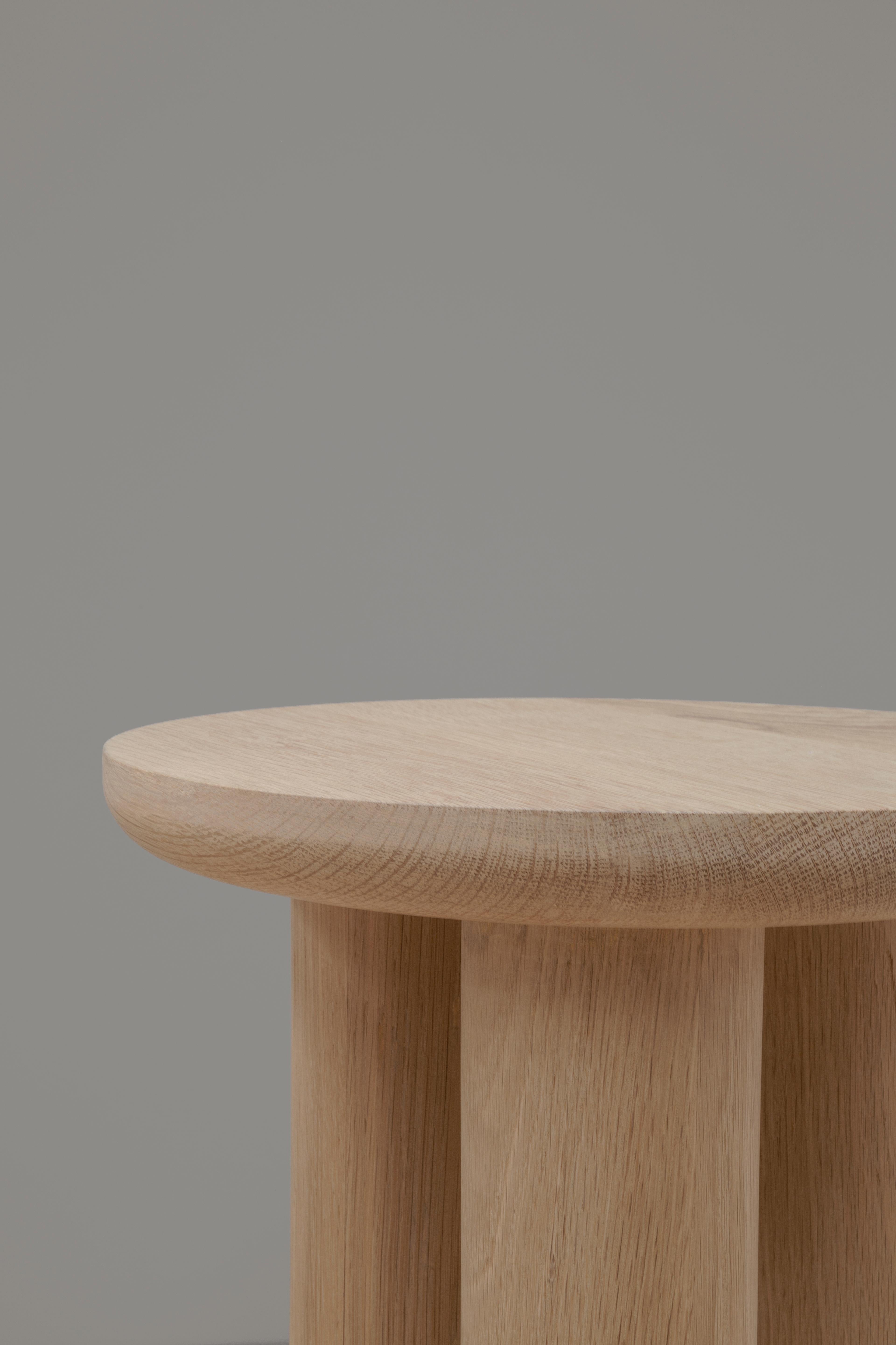 oak stool side table