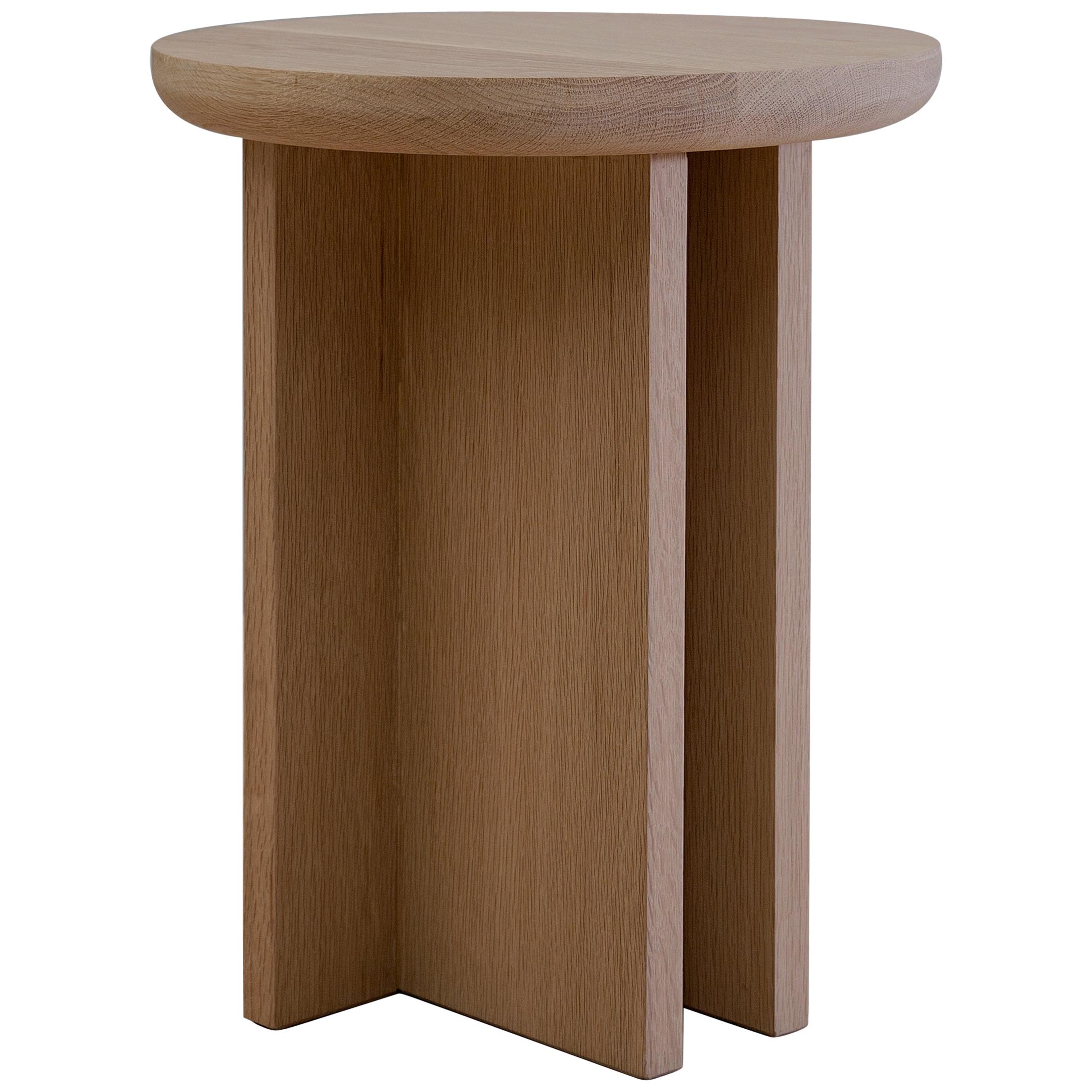 Antropología 03, Sculptural Stool, End Table, Side Table Made of Solid Oak Wood
