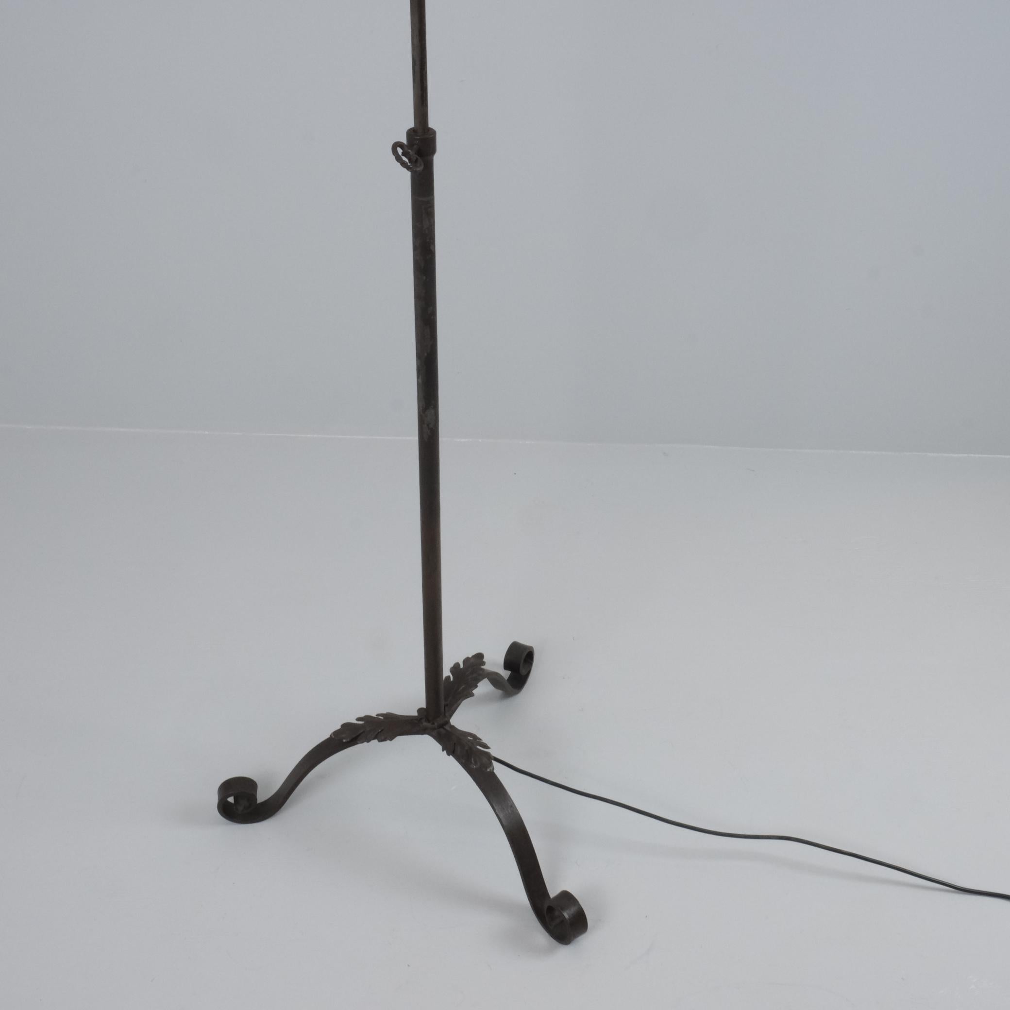 Finnish Antti Hakkarainen Adjustable Wrought Iron Floor Lamp Model 816,  1930s For Sale