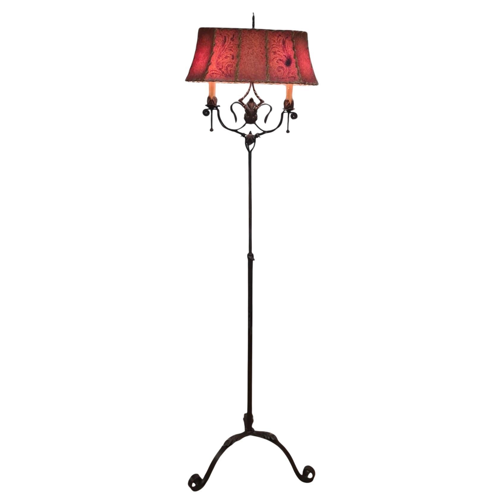 Verstellbare schmiedeeiserne Stehlampe Antti Hakkarainen Modell 816,  1930s