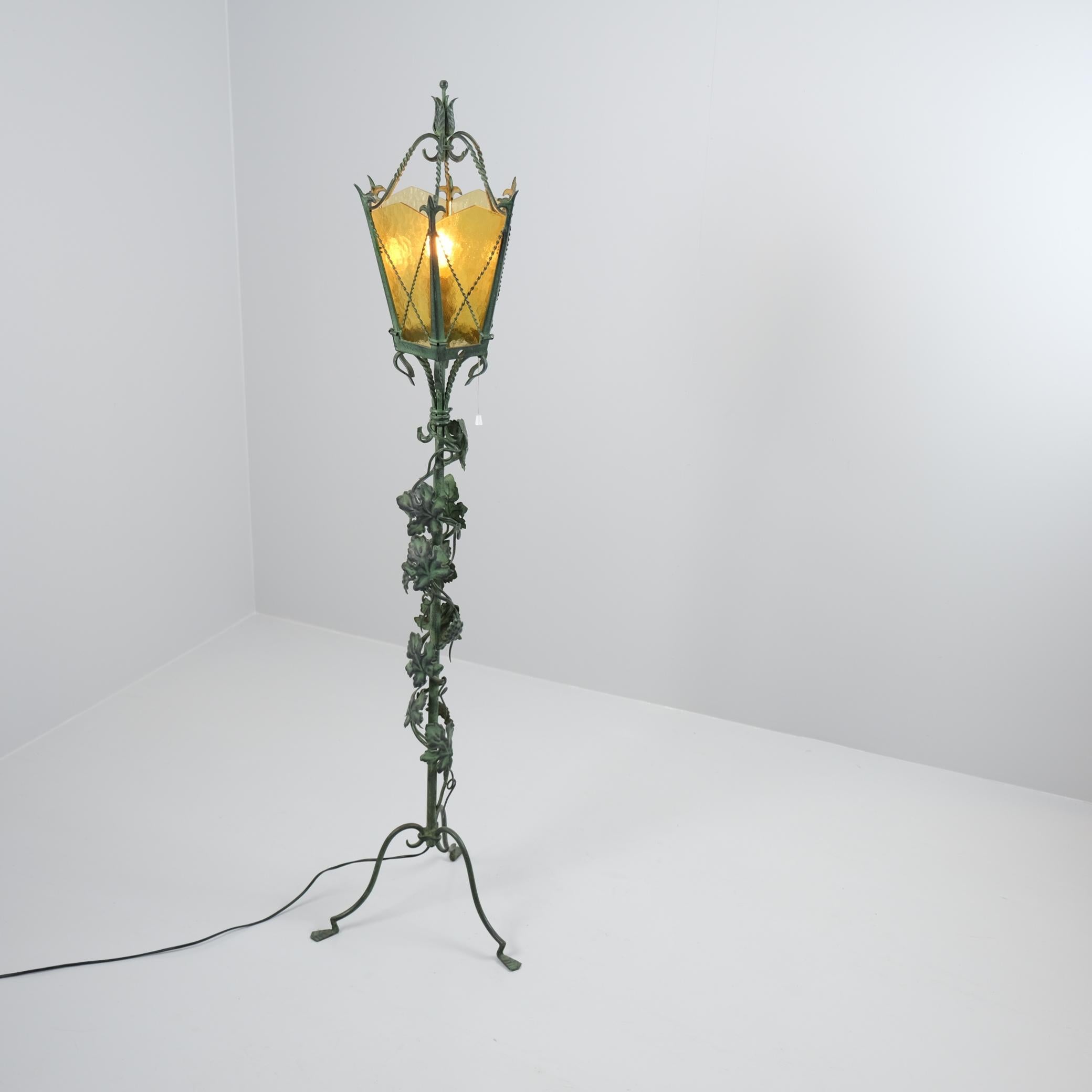 This particular lamp is of outstanding beauty, and could possibly be a unique piece. Story has it that it was designed for the wine room of one of Finland`s leading restaurants (Kaivohuone) back in the 1930-40`s. Looking at the details of the design