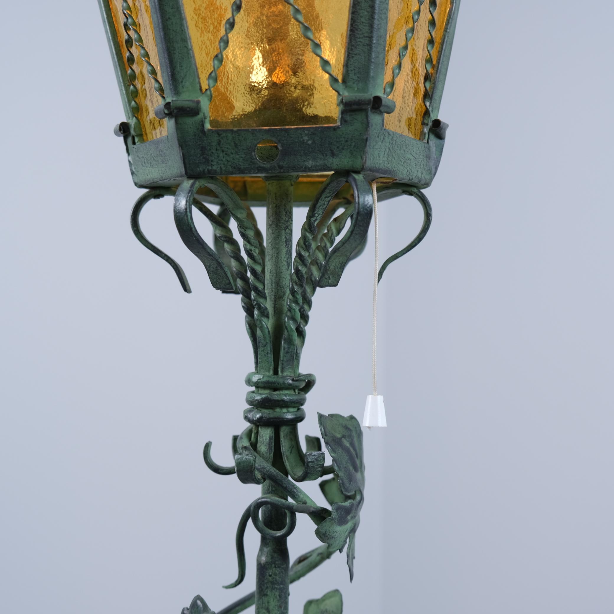 Glass Antti Hakkarainen Green Vine Floor Lamp, 1930s-1940s, Taidetakamo A. Hakkarainen For Sale