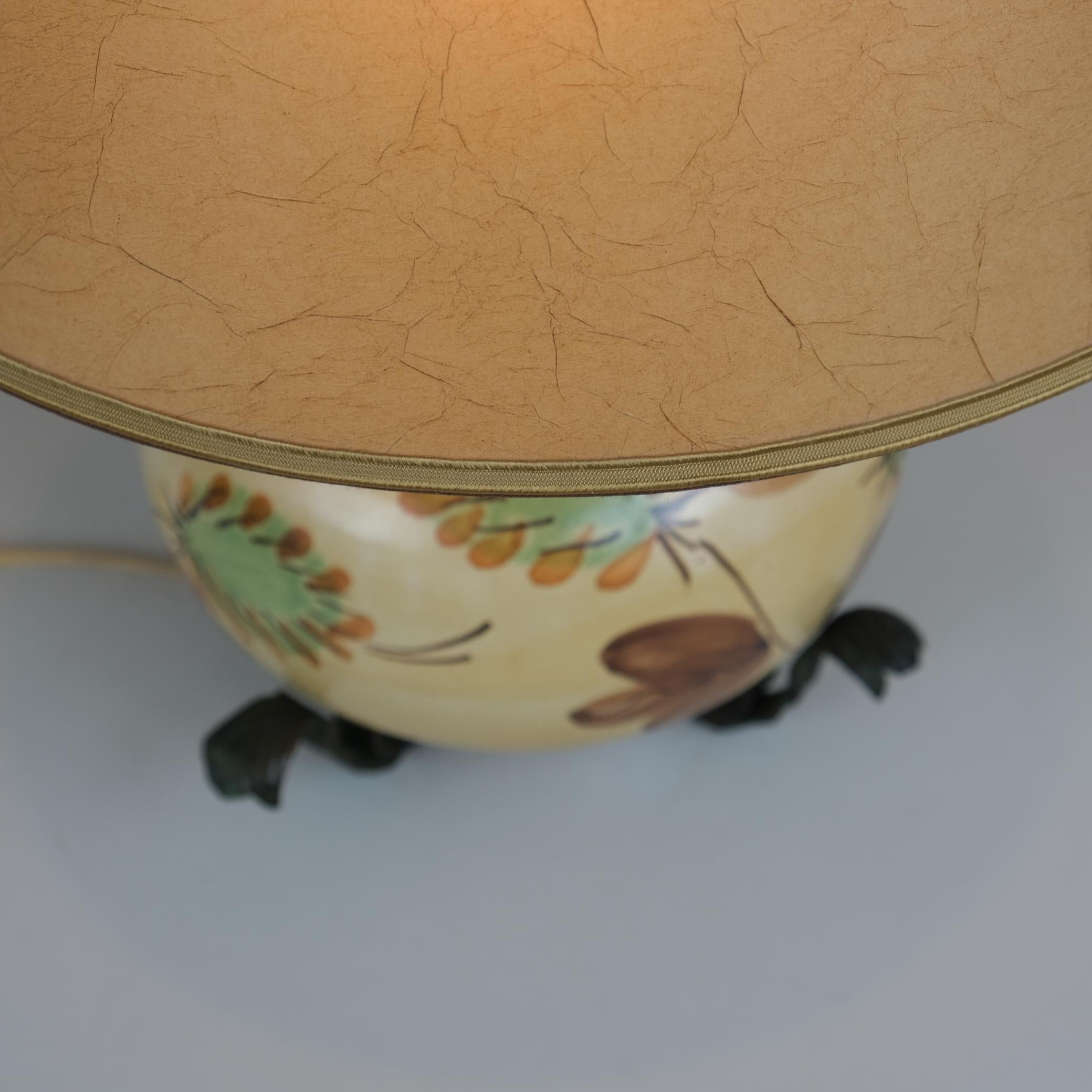 Mid-20th Century Antti Hakkarainen Table Lamp, Ceramic & Iron, Taidetakamo A. Hakkarainen 1930s For Sale