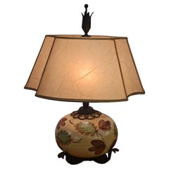 Antti Hakkarainen Table Lamp, Ceramic & Iron, Taidetakamo A. Hakkarainen 1930s