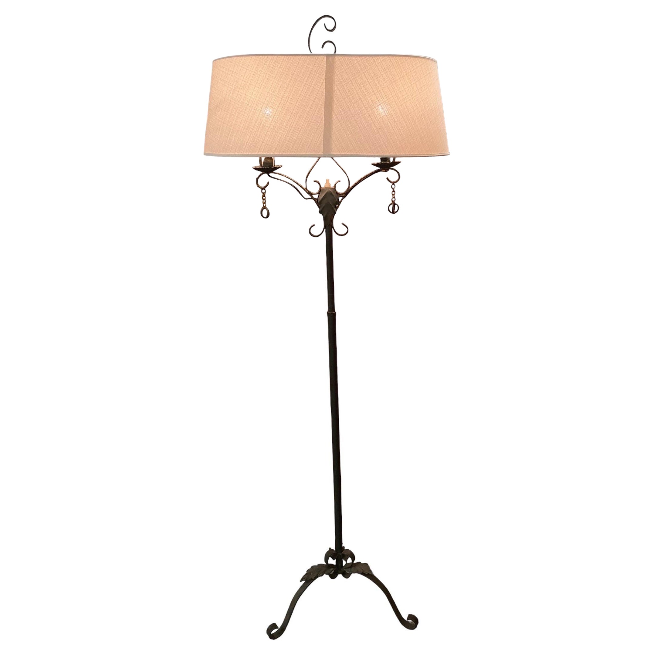Lampadaire en fer forgé Antti Hakkarainen, milieu du 20e siècle