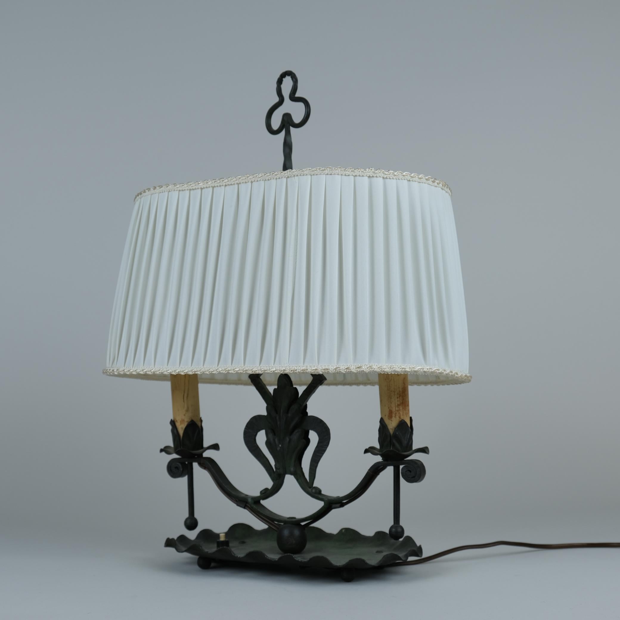 Antti Hakkarainen Wrought Iron Table Lamp 789, Taidetakamo A. Hakkarainen 1930s For Sale 1