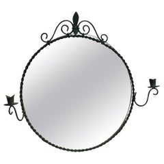 Antti Hakkarainen Wrought Iron Wall Mirror, Taidetakomo Hakkarainen 1930s