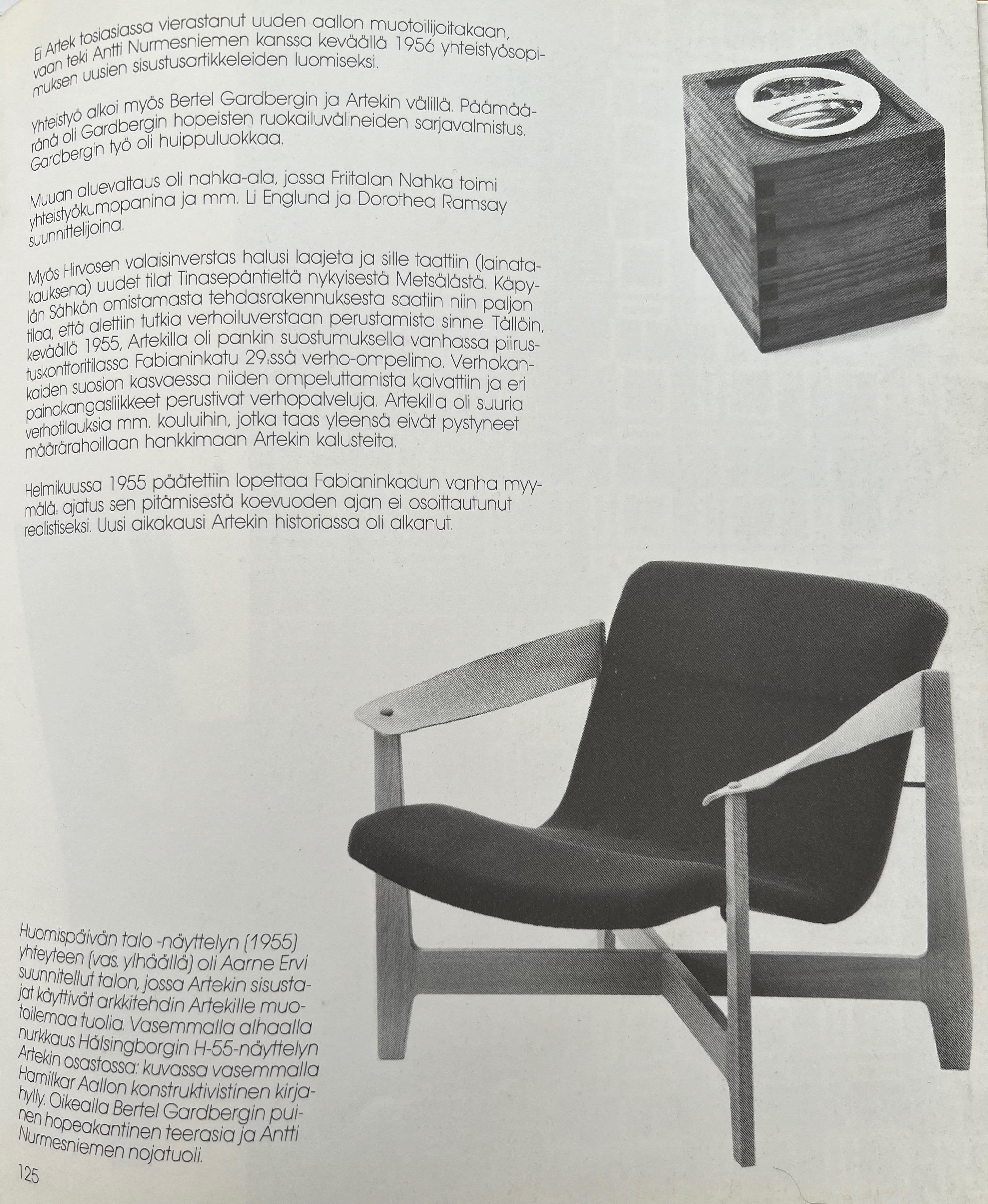 20th Century Antti Nurmesniemi, a pair of 1950s '418' armchairs for Artek For Sale