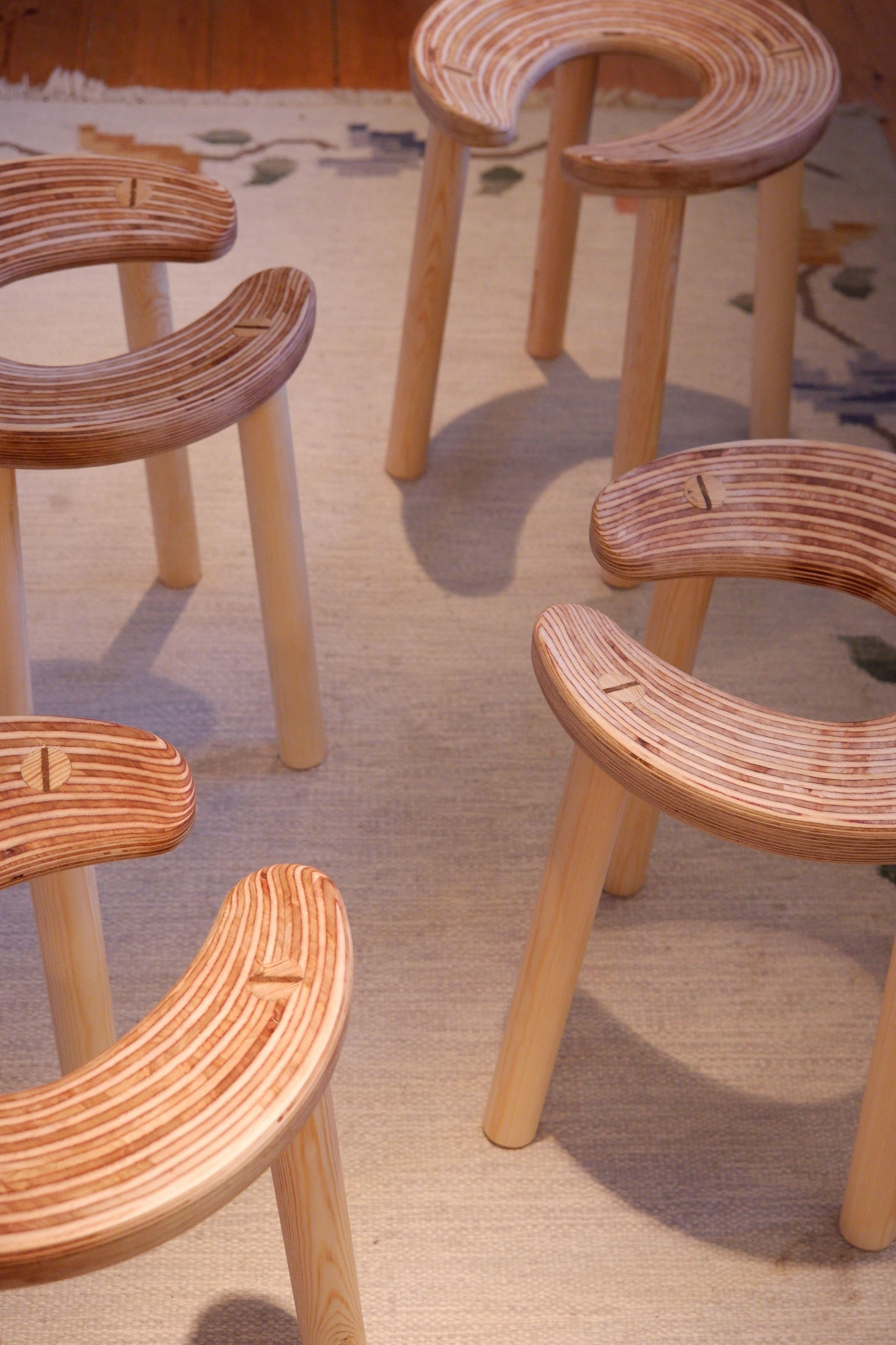 Antti Nurmesniemi, Set of Four Sauna Stools, Designed for the Palace Hotel, Hels 5