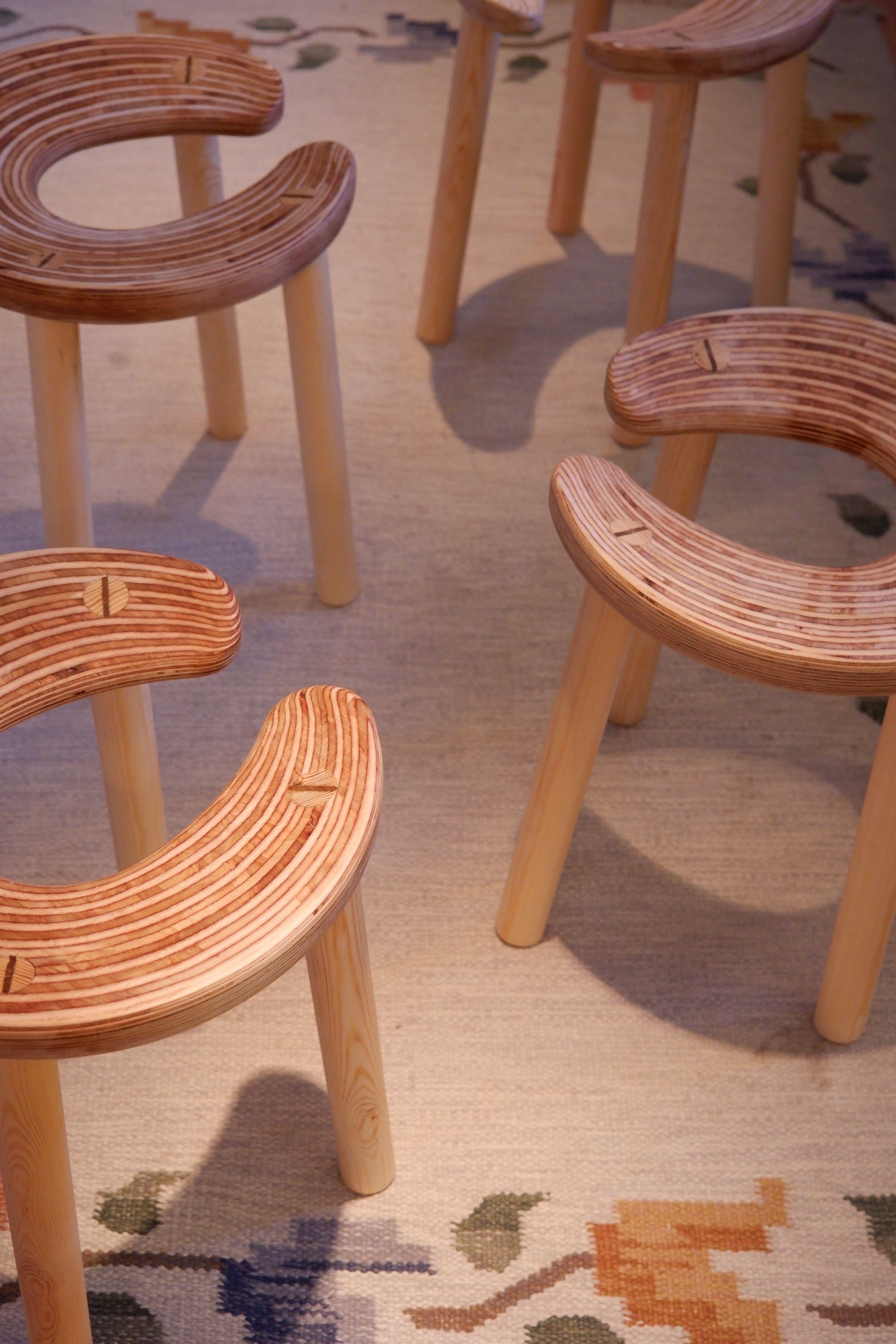 Antti Nurmesniemi, Set of Four Sauna Stools, Designed for the Palace Hotel, Hels 6