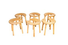 Antti Nurmesniemi, set of six Sauna stools, designed for the Palace Hotel, 1952