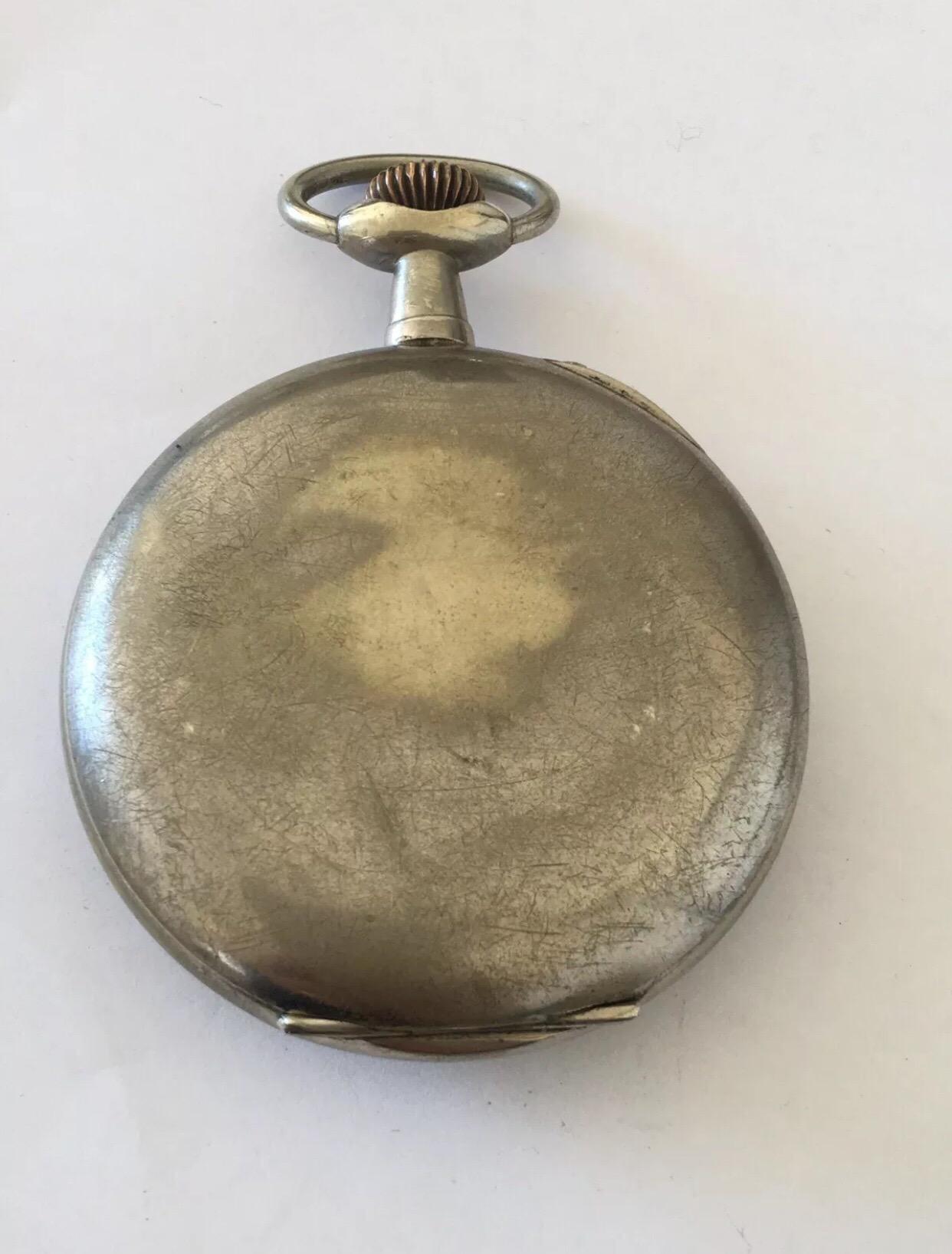 Antuque Grande montre de poche signée Messaggero, Echappement Roskopf État moyen - En vente à Carlisle, GB