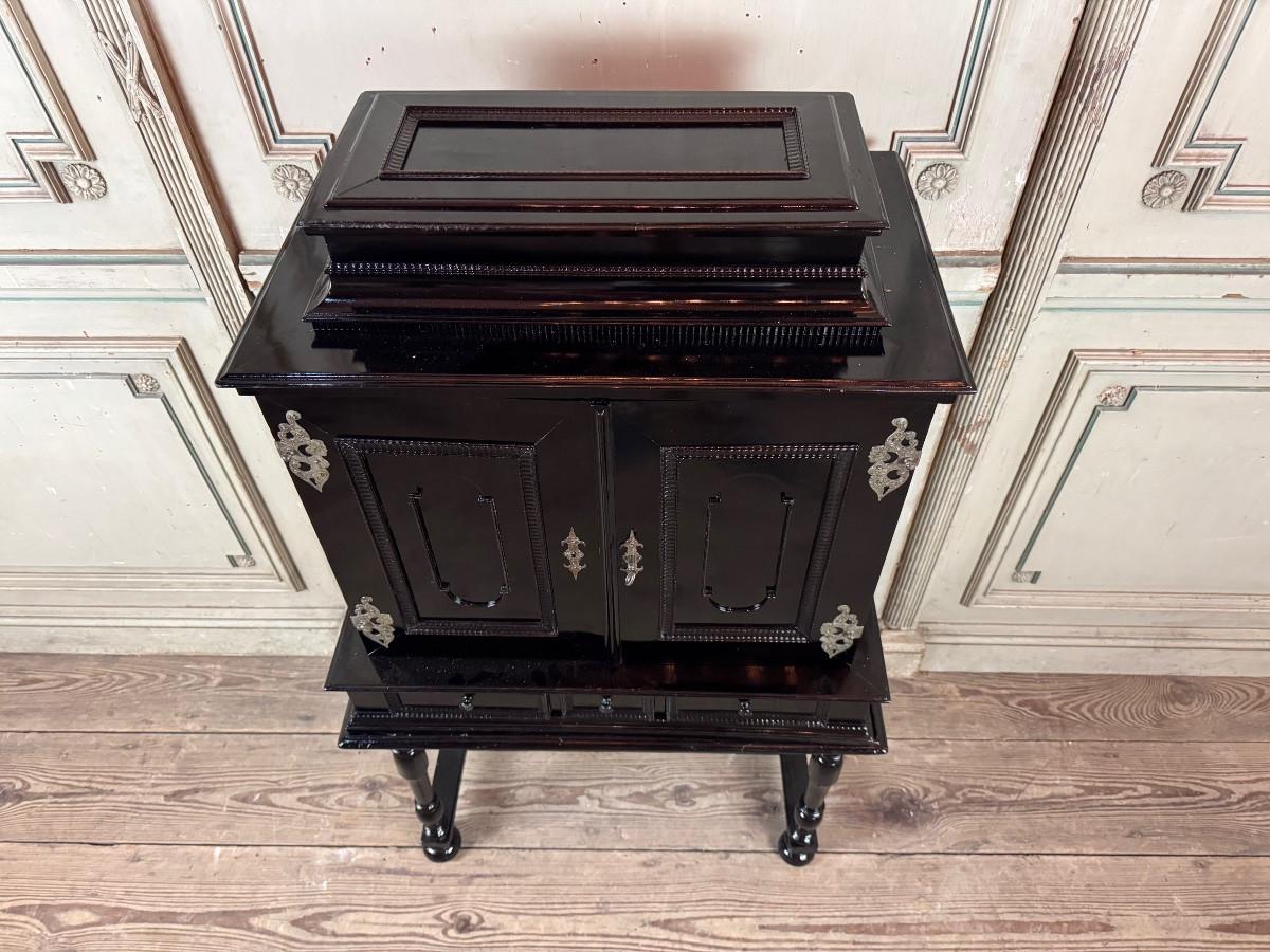Antwerp cabinet, ebony and blackened wood, 17th century For Sale 6