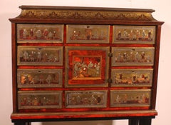 Antwerp Cabinet From The Baroque Period - 18th Century In Boule Marquetry