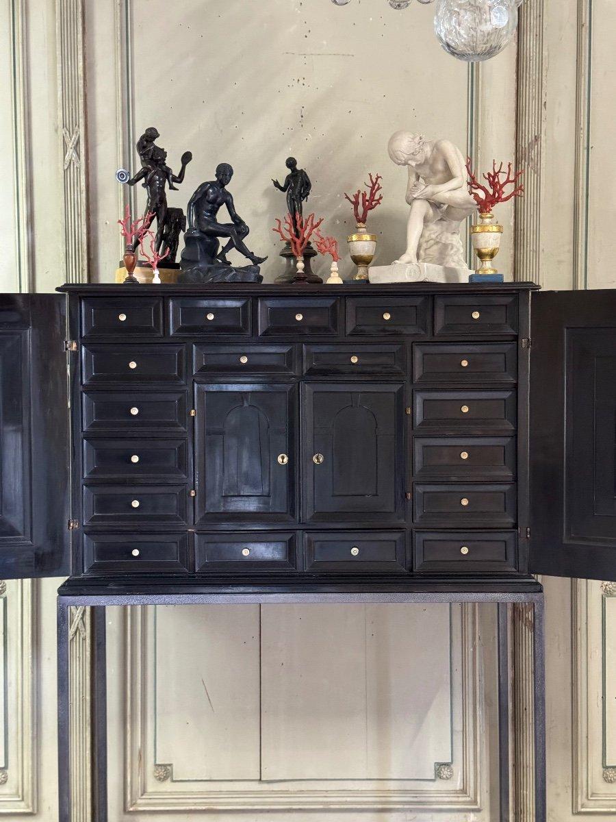 Belgian Antwerp Cabinet In Ebony And Bone, 17th Century For Sale