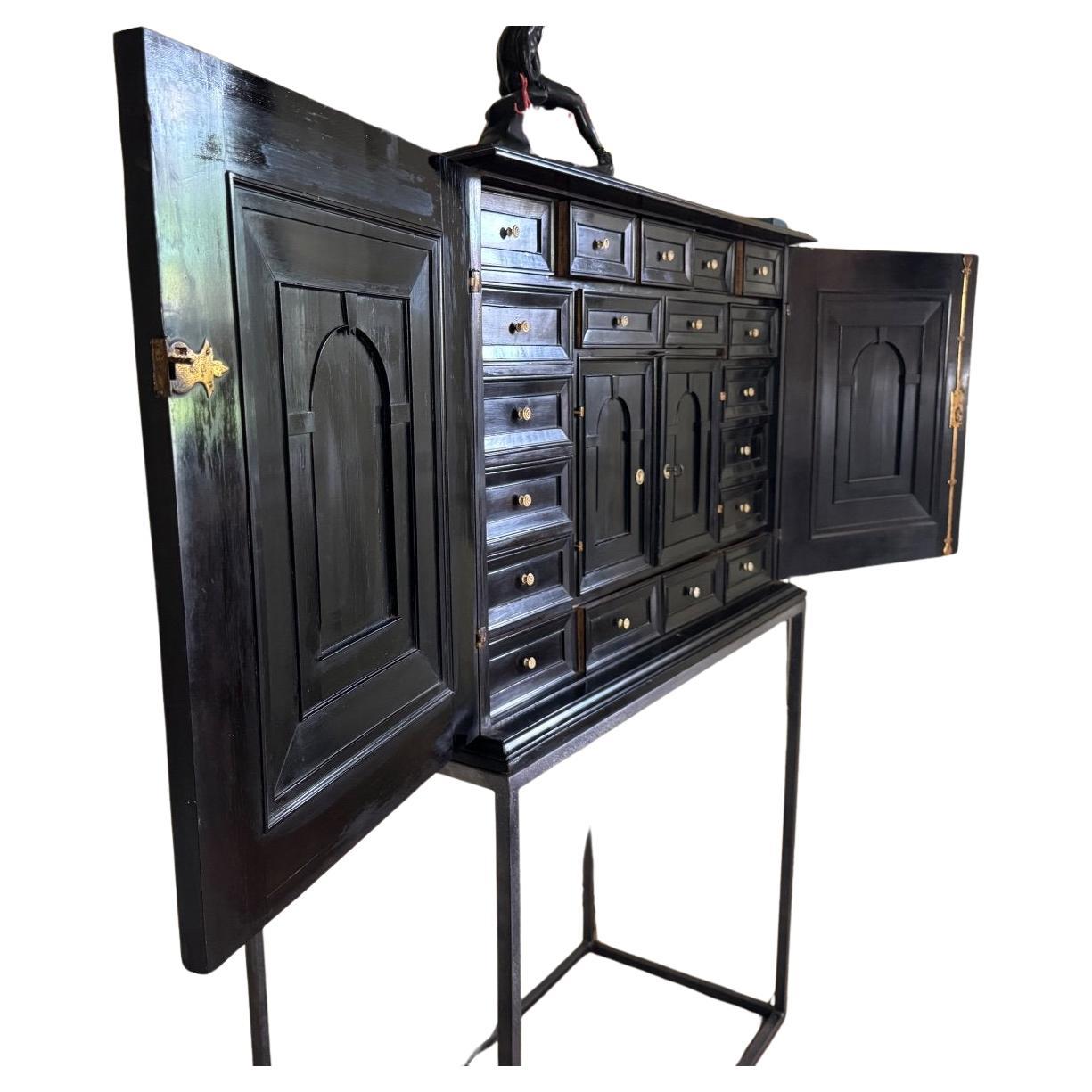 Antwerp Cabinet In Ebony And Bone, 17th Century For Sale