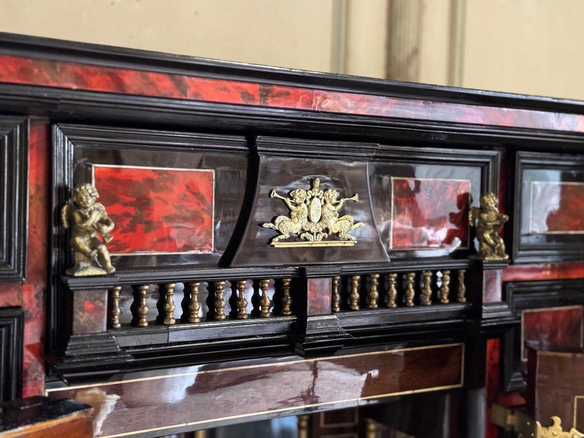 18th Century and Earlier Antwerp Cabinet, Tortoise Shell, Bone, Ebony And Padauk, 17th Century