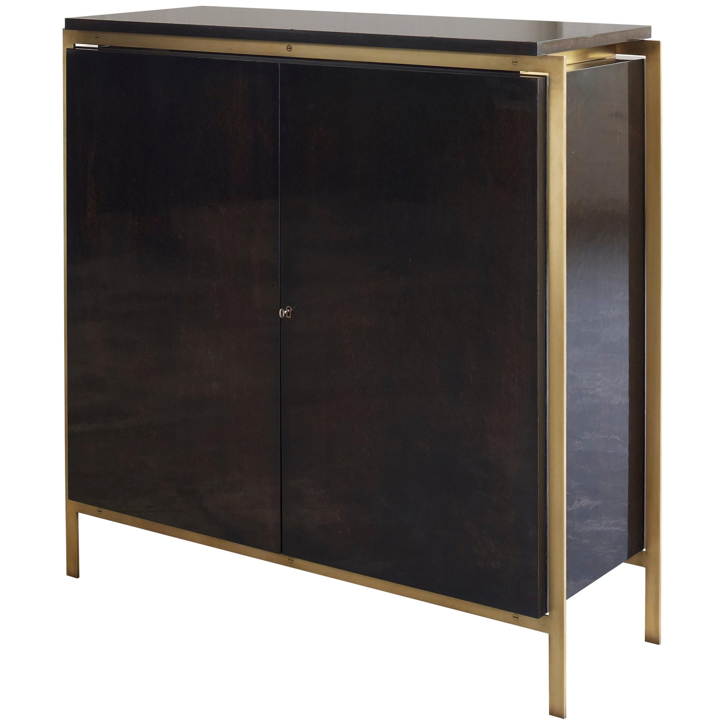 Antwerp Credenza by Billy Cotton in Walnut and Brushed Brass For Sale