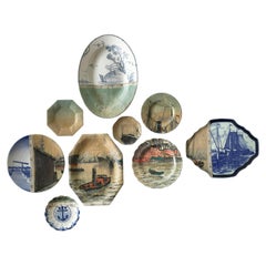 "Antwerp Harbor" Wall Art Composition of Decorative Plates and Painting