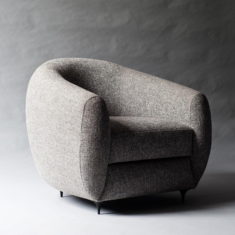 Modern Antwerp Side Chair by DeMuro Das with Hand-Cast Legs in Solid Black Satin Bronze For Sale