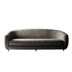 Antwerp Sofa by DeMuro Das with Hand-Cast Solid Black Bronze Legs