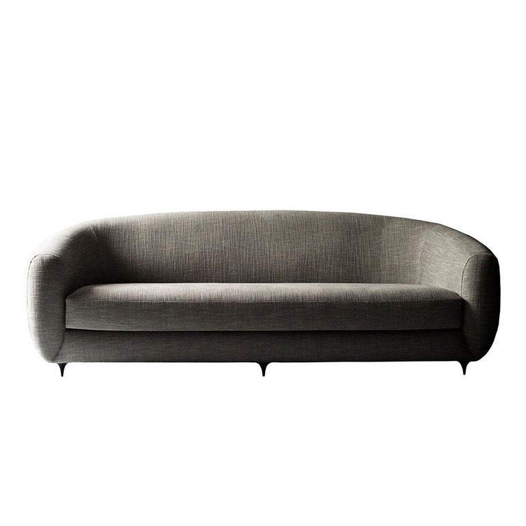 Antwerp Sofa by DeMuro Das with Hand-Cast Solid Black Bronze Legs For Sale
