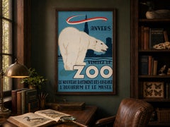Zoo Antwerpen: Eisbär 1950 Großes Werbeplakat