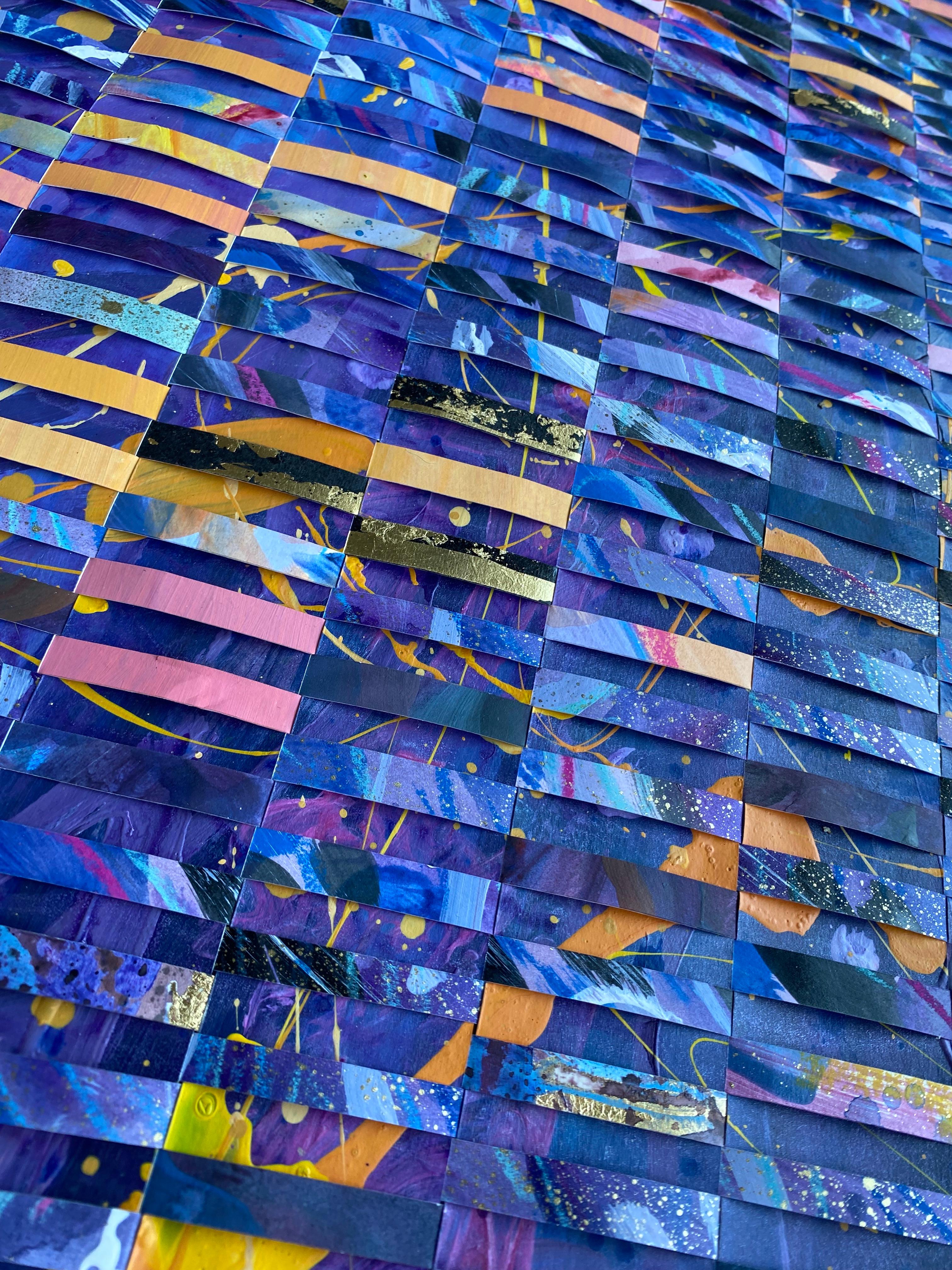 Pintura Azul de Técnica Mixta sobre Fabriano Tejido 
